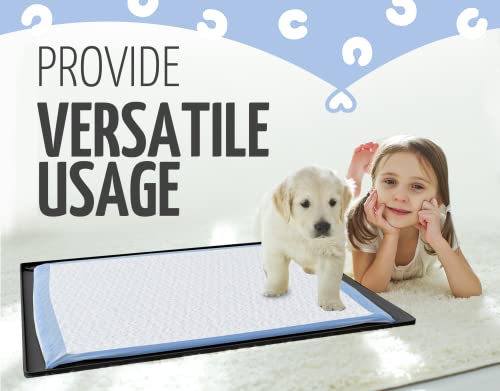 Dog Pee Pad Holder Tray Fits for 30” x 23” Pee Pads (30 x 23 Inches / Black)
