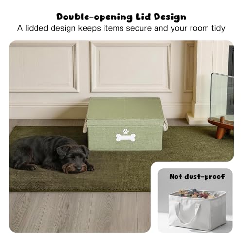 Dog Toy Basket with Double (Green / Large)