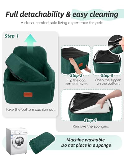 Dog Booster Car Seat for Small (Green / Medium)