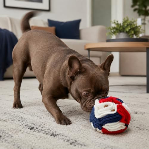 Puppy Small Breed Snuffle Ball Toy Celebration Red White Blue (Celebration Red White Blue / Small)