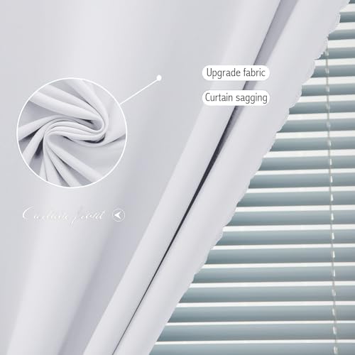 Stick On Blackout Curtains No Drill Required Self Adhesive Window Coverings for Bedroom Living Room Kitchen 70" W x 59" L White 1 Panel (70"W x 59"L (Pack of 1) / White)