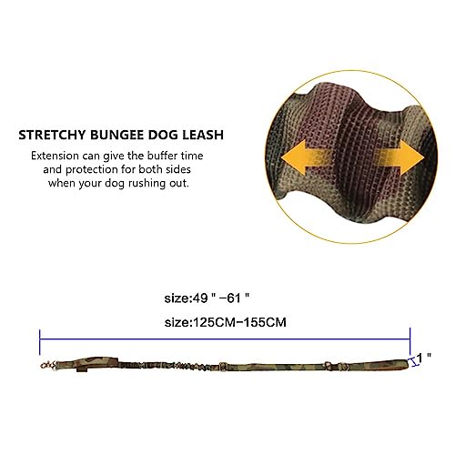5 6FT Military Bungee Dog Leash Adjustable Elastic (MCP)