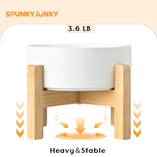 Ceramic Elevated Dog Bowls 2 Pack (Large - 7.6 CUPS*2 / White)
