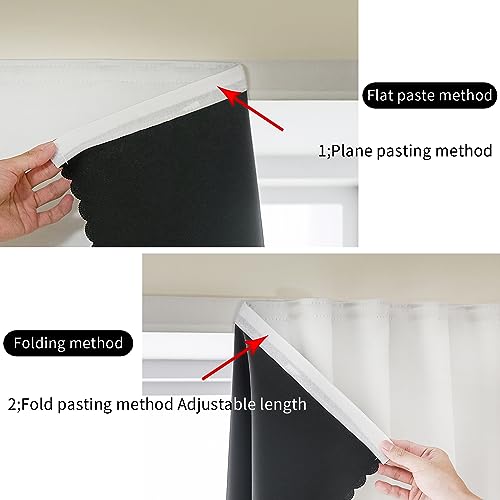100% Window Blinds Blackout Portable Blackout Curtains Adhesive Curtains for Living Room No Drilling (White/ Thickened / 47"W x 72"L (Pack of 1))
