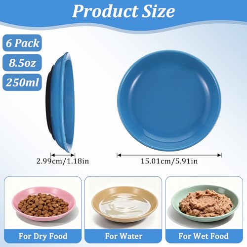 6 Pack Ceramic Cat Food Bowls