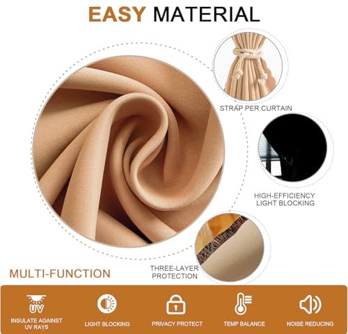 Adhesive Curtains for Window (59"W x 84"L (Pack of 1) / Brown)
