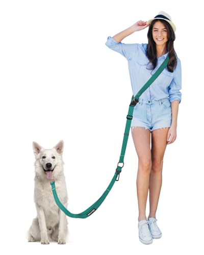 Hands Free Dog Leash (Green / Large-5.9-9.5ft)