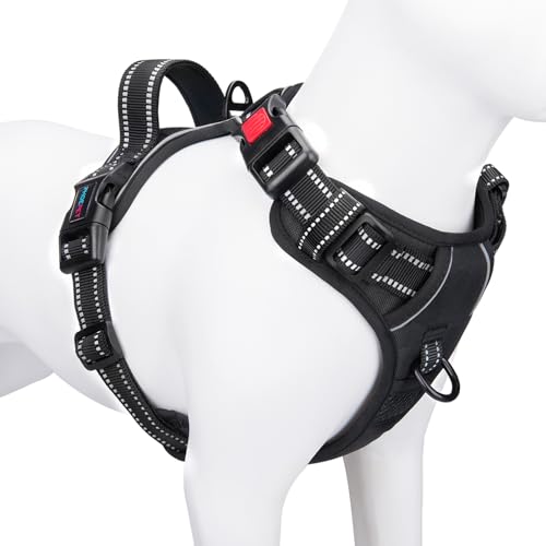 No Pull Dog Harnesses for Small Dogs Reflective Adjustable (Small / Black)