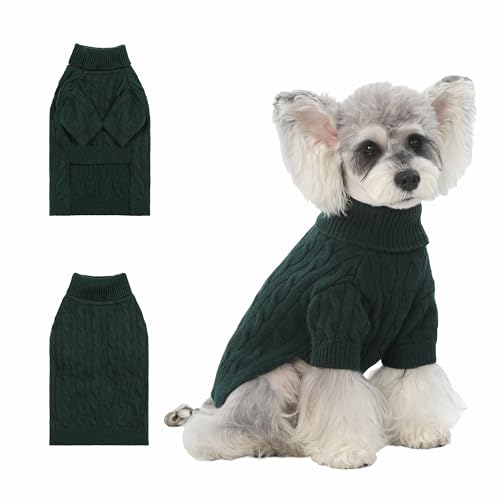 Small Medium Dog Sweater (Green / Medium)