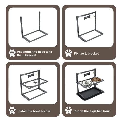 Elevated Dog Bowls with Slow Feeder for Large Dogs (Black - Slow Bowl & Mat / Large Dogs)