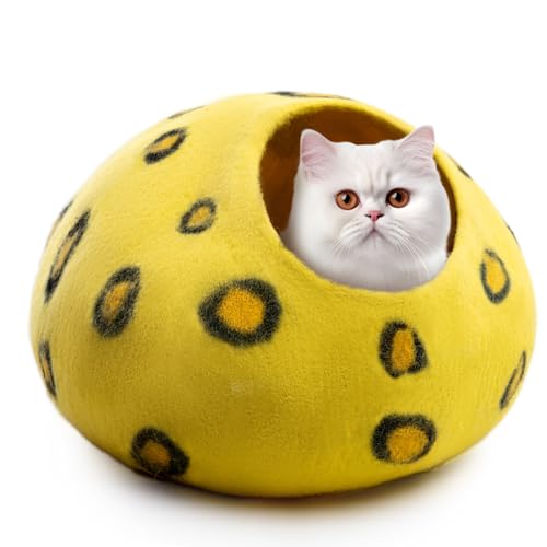 Luxurious Merino Wool Cat Cave (Cheetah)