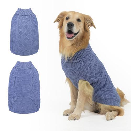 Turtleneck Dog Sweater (X-Large / Grayish Blue)