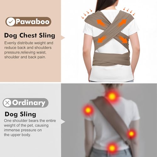 Pet Sling Carrier for Small Dogs and Cats (Brown)