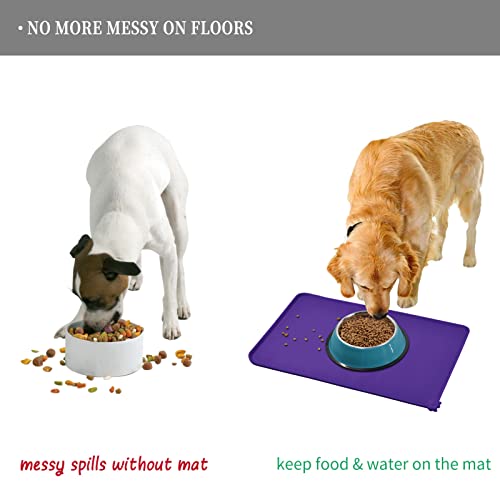 Silicone Pet Feeding Mat (Purple / 22" x 14")