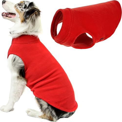 Stretch Fleece Vest Dog Sweater (5X-Large Length (25") / Red)