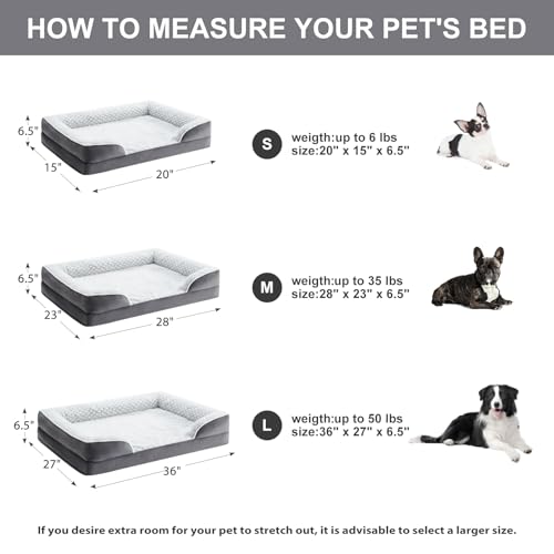 Washable Orthopedic Dog Bed (Deep Grey / 36"L x 27"W x 6.5"Th)
