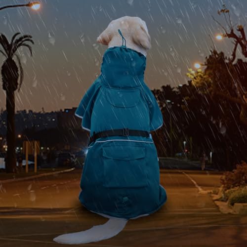 Dog Raincoat Waterproof Rain Jacket for Large Dogs Blue (Blue / 4XL-Fit for 50-70 pounds)