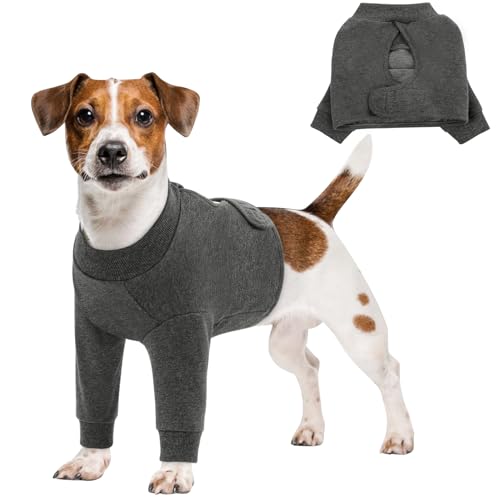 Dog Leg Sleeve to Stop Licking (Small / Grey)