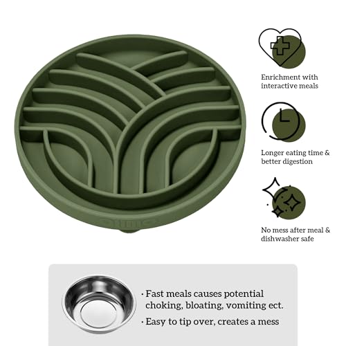 Slow Feeder Dog Bowl (Camo Green)