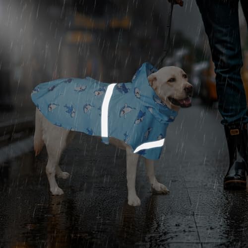 Large Dog Raincoat (XXX-Large / Blue Shark)