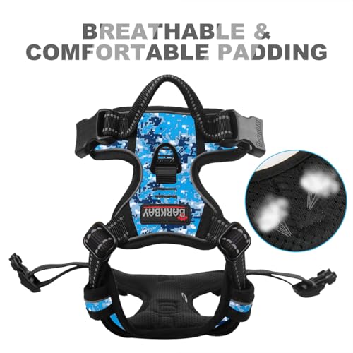 Dog Harness No Pull for Small Sized Dog Front Back Clips (X-Small(Chest:15.5-19.5”) / Blue Camo)