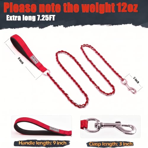 Chain Dog Leash (red / 7.25FT(5-30lb))