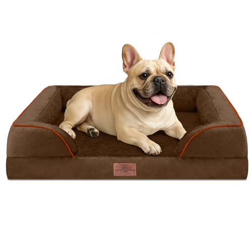 Waterproof Orthopedic Dog Bed for Medium Size Dog (30.0"L x 20.0"W x 7.0"Th / Chocolate Brown)