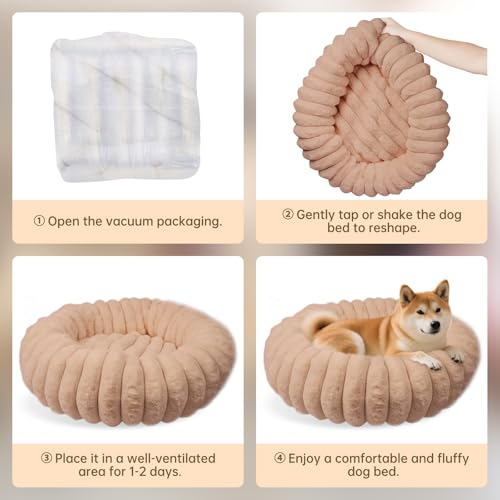 Donut Small Medium Dog Bed Washable Kitty & Puppy Bed (Brown / S(23*23*8))