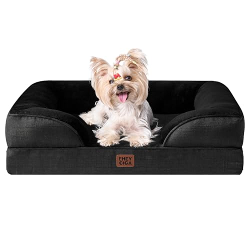 Orthopedic Small Dog Bed (Black / 24.0"l X 18.0"w X 6.0"th)