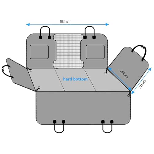 Back Seat Extender for Dogs (Black and Grey / XL - Full Size Crew Cab Truck)
