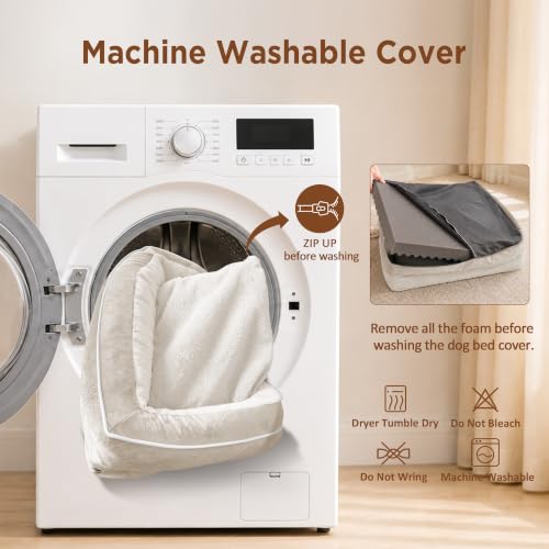 Waterproof Orthopedic Dog Bed for Extra Large Dogs (42.0"L x 30.0"W x 8.5"Th / Beige)