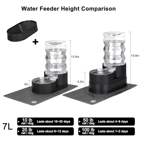 7L Elevated Dog Water Dispenser (7L / Black)