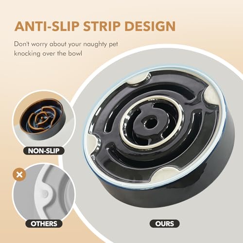 Raised Slow Feeder Dog Bowls (2 x Starry Sky + Stand - A / S- 6.1inch / 0.9 Cups)