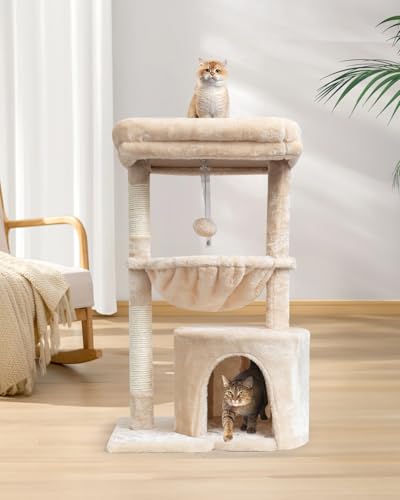 Small Cat Tree for Indoor Cats (29.6" / Beige)