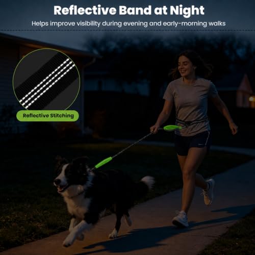 Hands Free Double Dog Leash (Black Green)