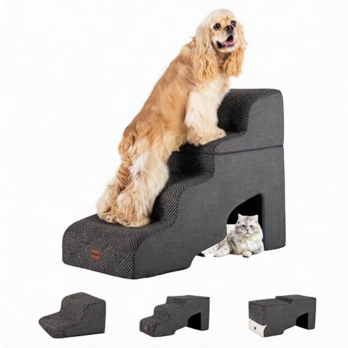 Dog Stairs for Bed with Tunnel