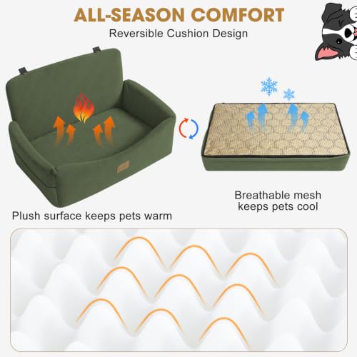 Dog Car Seat for Large Medium Sized Dogs Under 55 lbs (Green / Medium/Large)