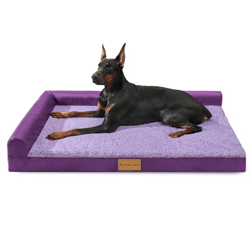 Orthopedic Large Dog Bed Washable Pet Sofa Bed 42''X28''Purple (Purple / 42"L x 28"W x 3.5"Th)