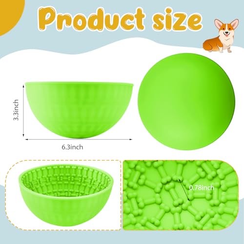 2 Pcs Dog Lick Bowl (Orange, Green)