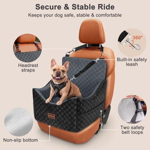 Elevated Dog Car Seat for Small (Medium / Dark Grey)