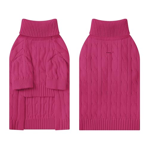 Small Dog Thermal Pullover Sweater (Hot Pink(Order One Size Up) / Medium)