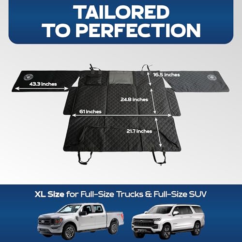 XL Back Seat Extender for Dogs (Black / XL - Full-Size Trucks)