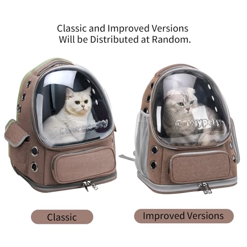 Cat Backpack Carrier Large Space Bubble Backpack up to 12lbs Khaki (Khaki)