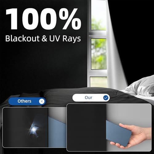 100% Blackout Window Cover 53''W x 78'' L (Black / 53"W x 78"L (Pack of 1))