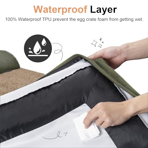 Orthopedic Dog Bed for Large Dogs (Dark Green / 36.0"L x 27.0"W x 6.5"Th)