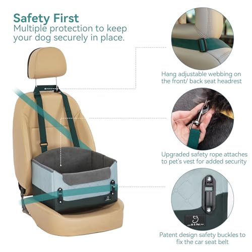 Dog Car Seats for Small Dogs (Dark Green with Pattern / Small)