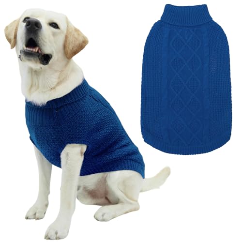 Turtleneck Dog Sweater (Medium/Large / Royal Blue)