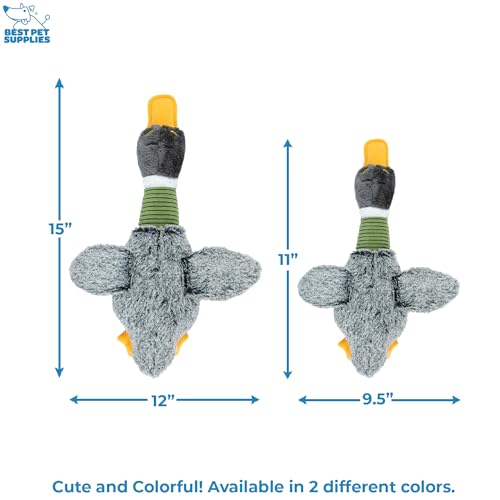 Interactive Squeaky Dog Chew Toy (Mallard Duck Wing (Gray) / Small)