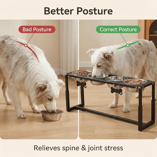 Metal Elevated Dog Bowls (8.8-14" | M/L Dogs | 4×58oz Bowls)