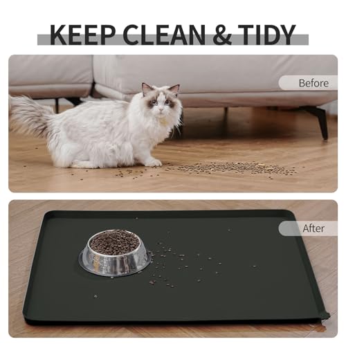 Silicone Pet Feeding Mat (Charcoal / 18.5" x 11.5")